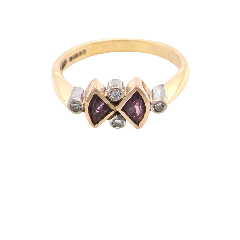 A pink tourmaline and diamond ring