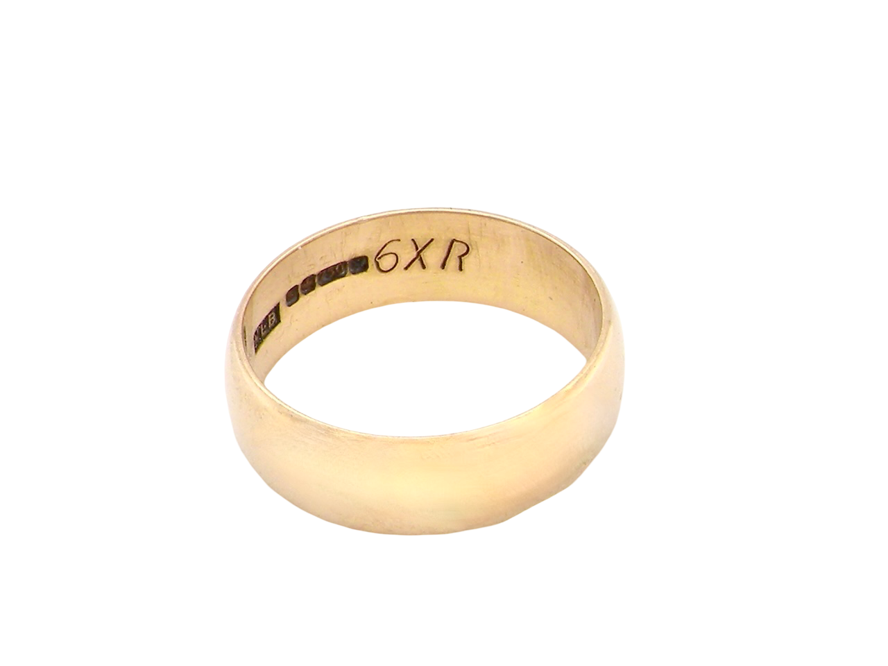 A plain 18 carat gold wedding ring