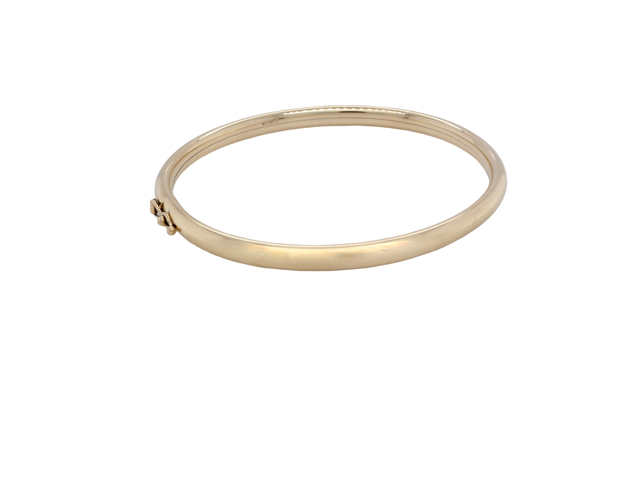 A plain 9 carat gold bangle