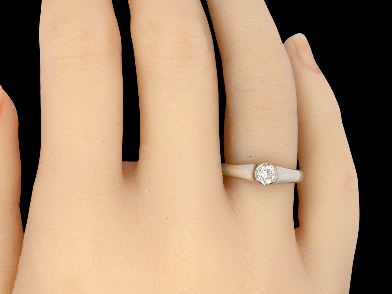 A platinum solitaire Diamond ring