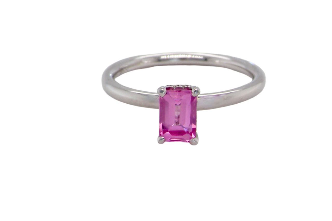 A pretty Pink Sapphire and Diamond ring