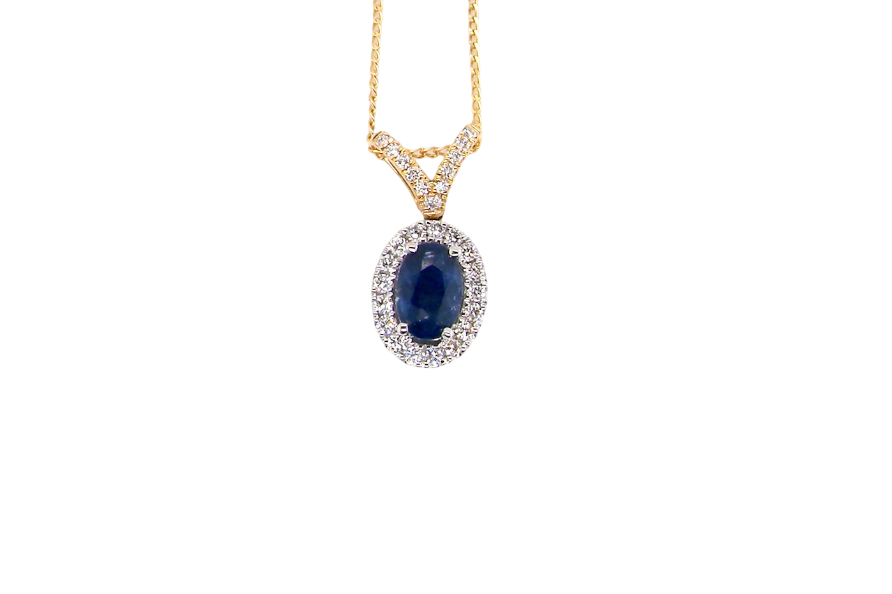 A pretty Sapphire and Diamond pendant
