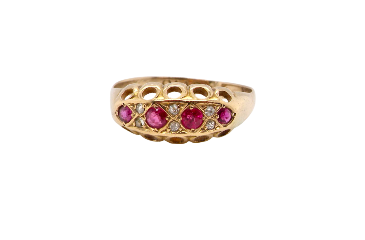 An antique ruby and diamond ring