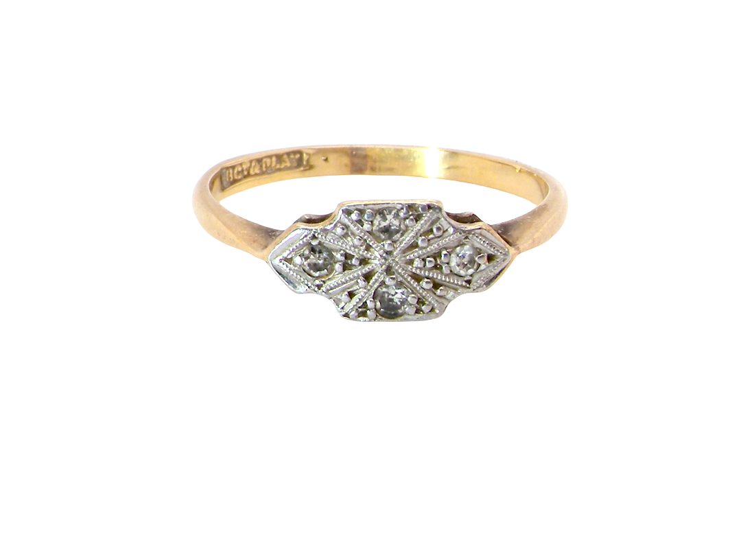 A pretty early 20th century Diamond ring, in its original box that makes this ring that little bit -extra special.