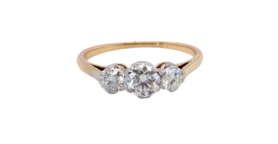 A pretty diamond trilogy ring