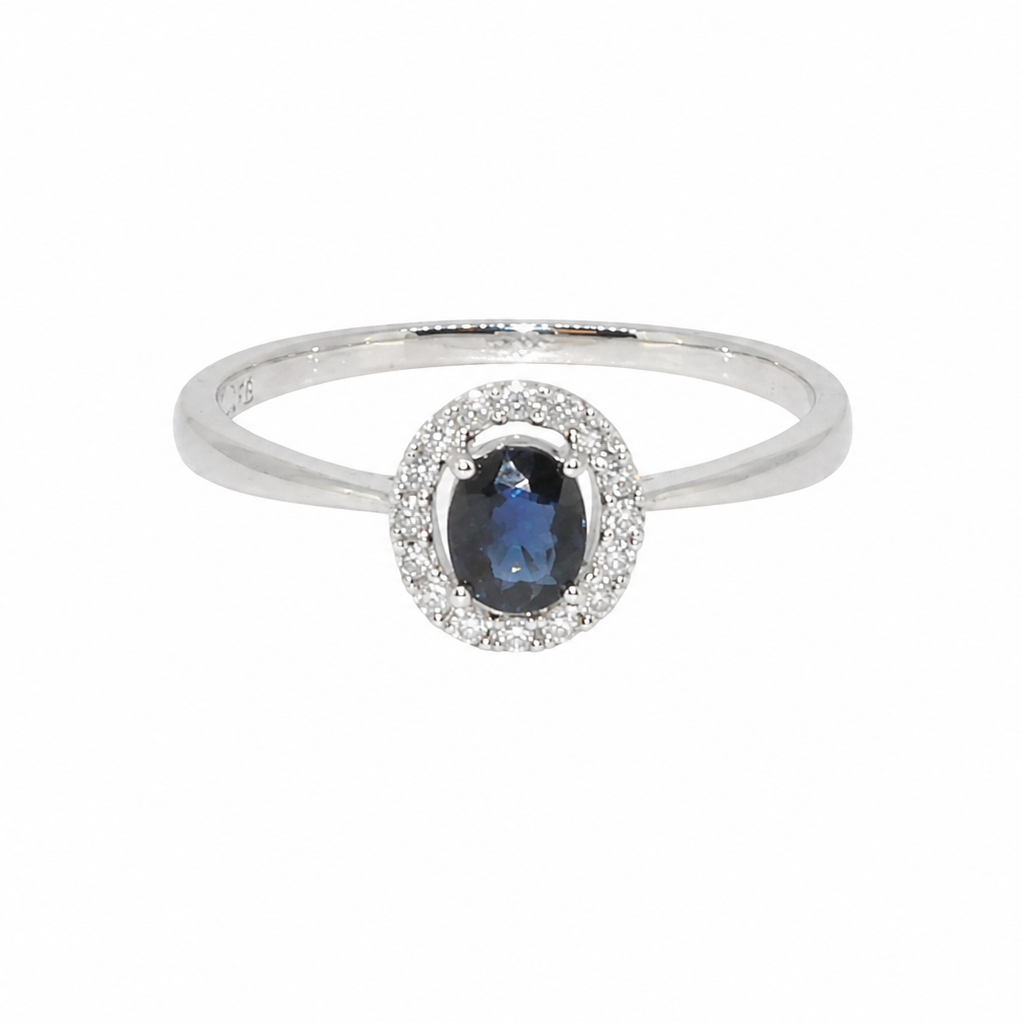 A sapphire & diamond cluster ring