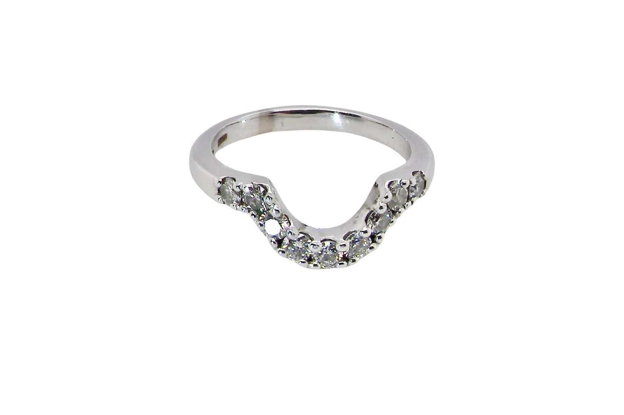 A shaped Diamond Wishbone Ring