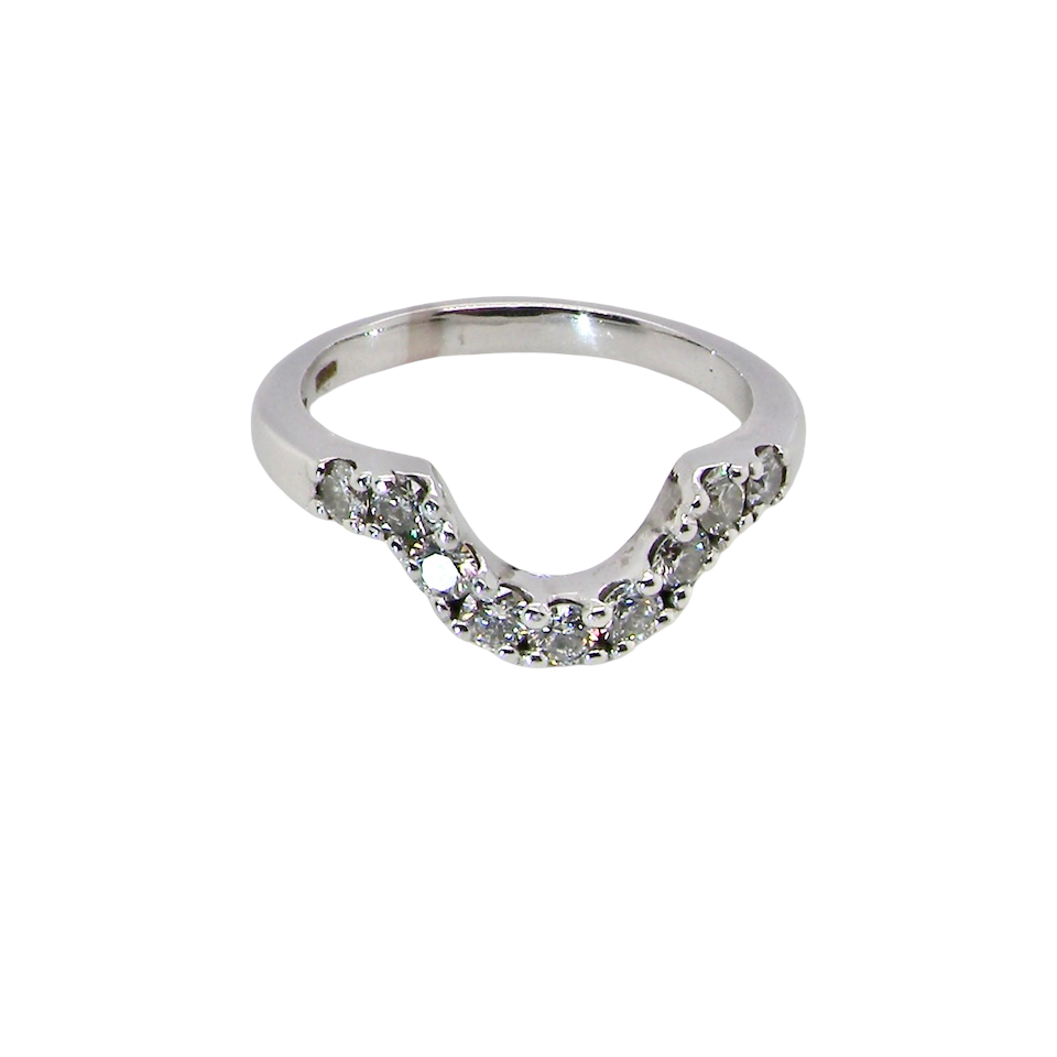 A shaped Diamond Wishbone Ring