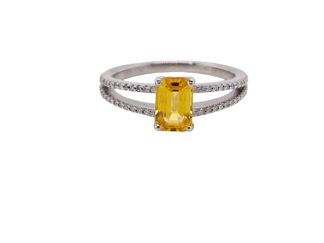 A Yellow Sapphire and Diamond ring