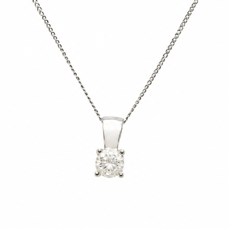 A solitaire diamond pendant
