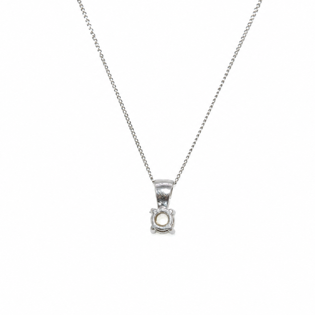 Reverse view of diamond solitaire pendant