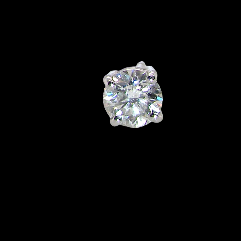 diamond solitaire stud earring beautifully crafted in 18 carat white gold and featuring two sparkling brilliant cut white diamonds.