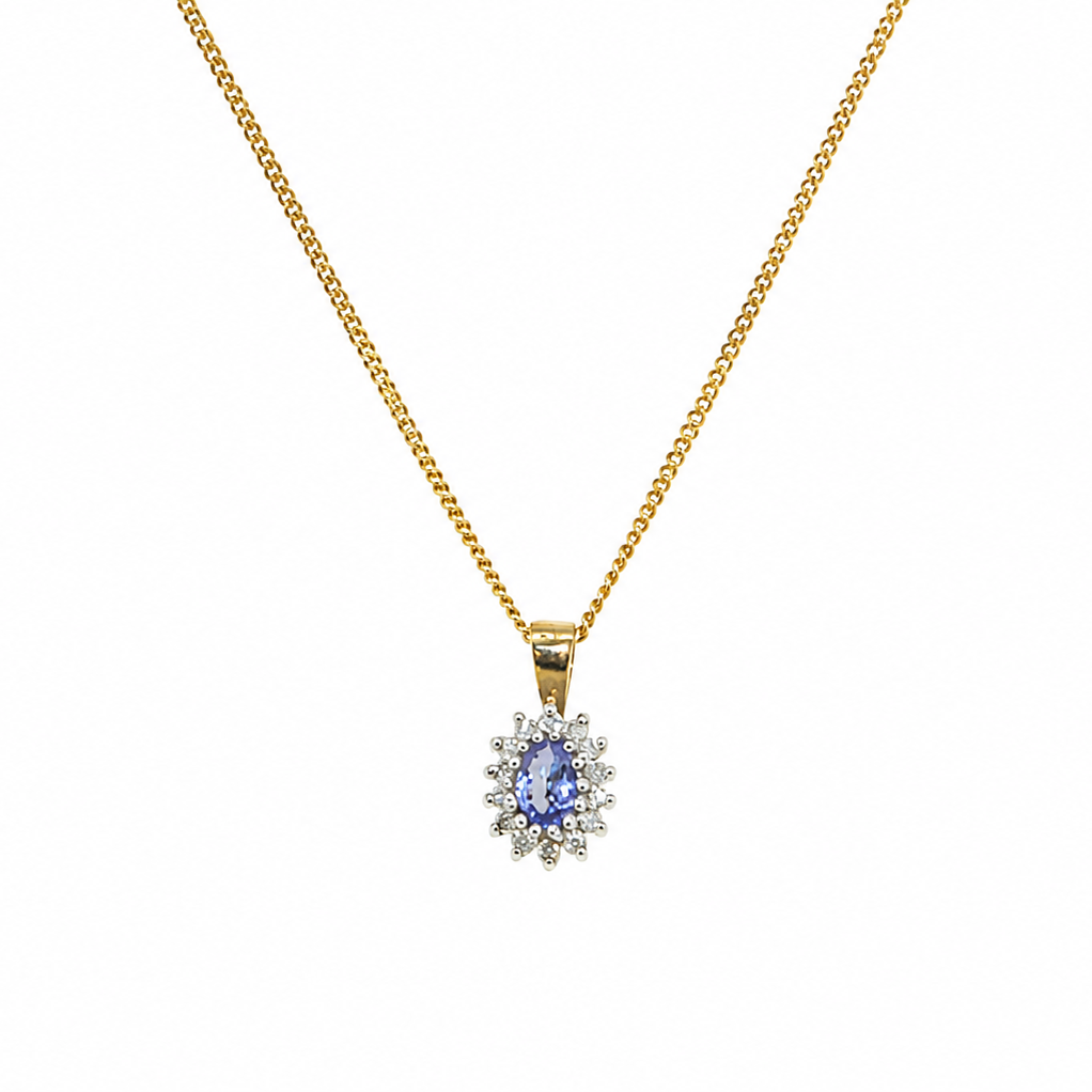 Tanzanite diamond pendant
