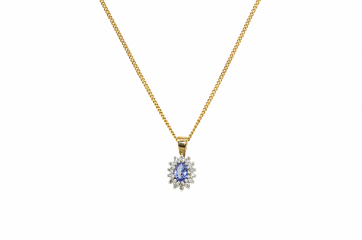 Tanzanite diamond pendant