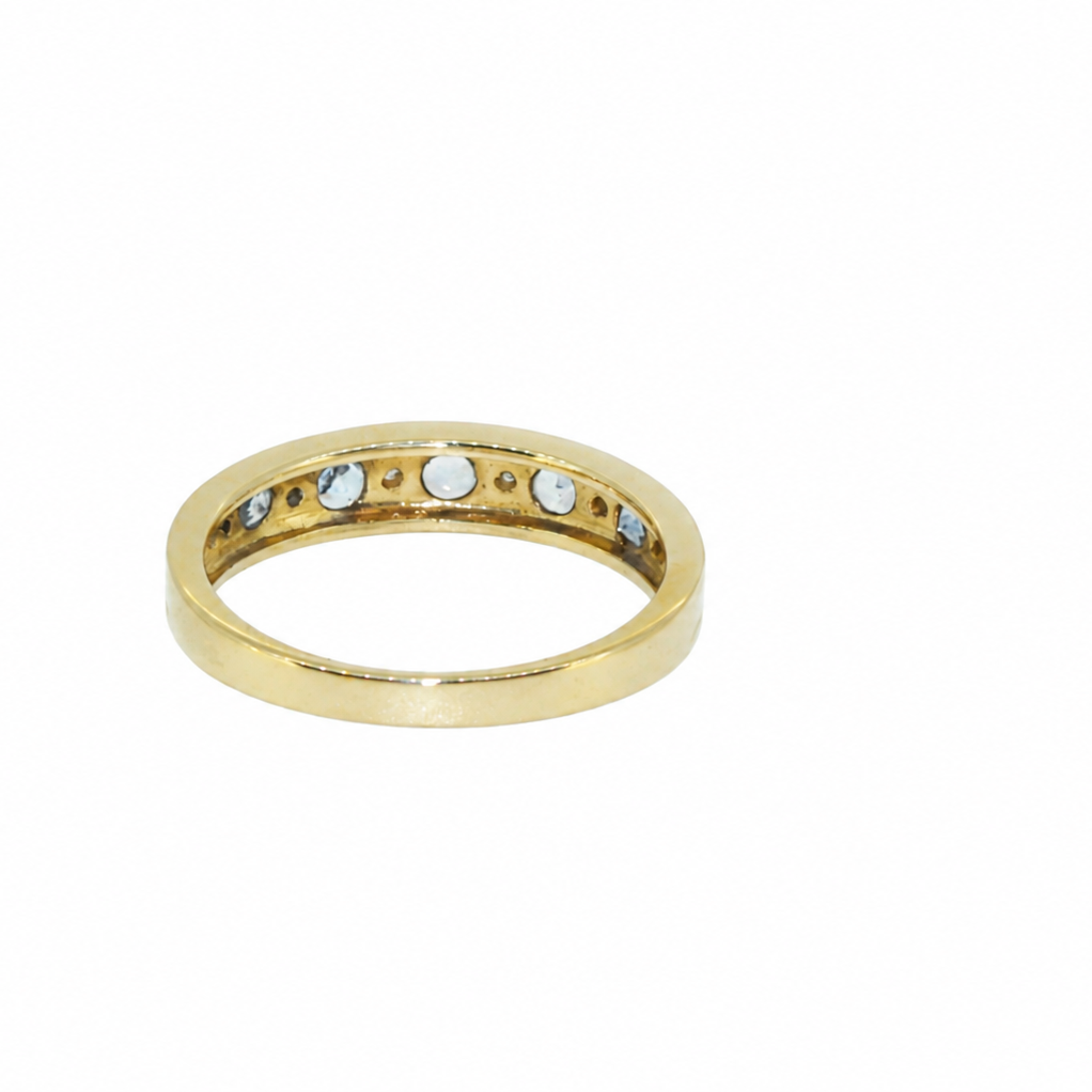 Tanzanite and diamond eternity ring rear view