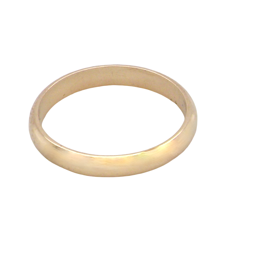 A simple gold band ring with a smooth, polished finish, shown on a plain white background.