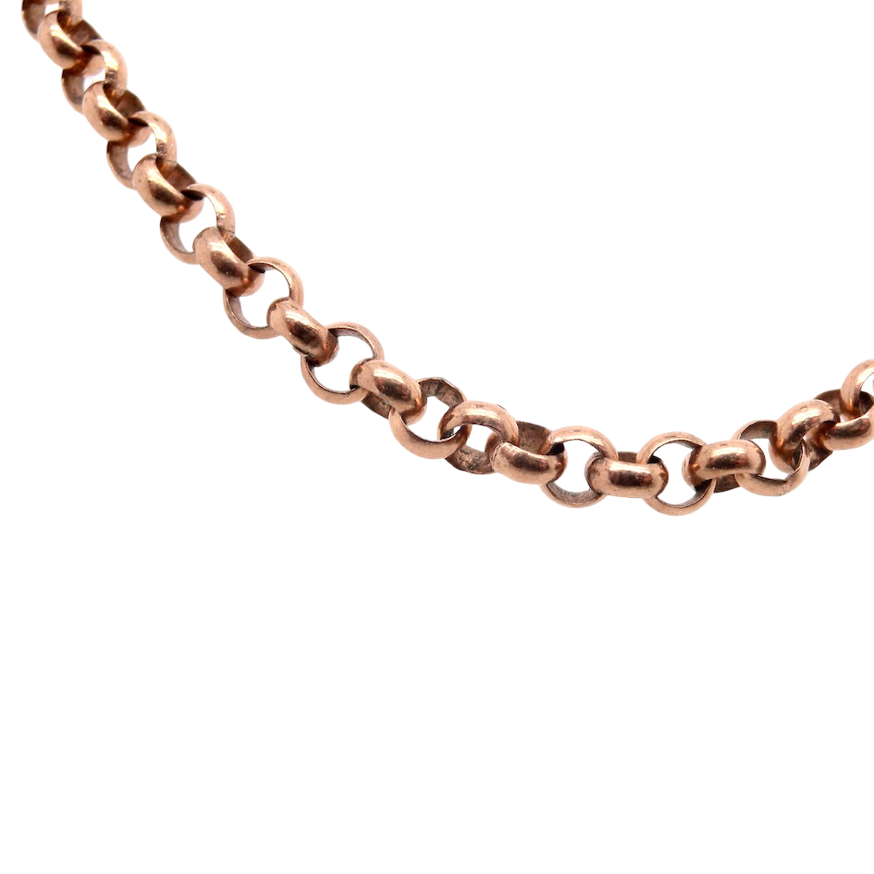 A vintage 9 carat rose gold neckchain
The links are round belcher style, 3.4mm.