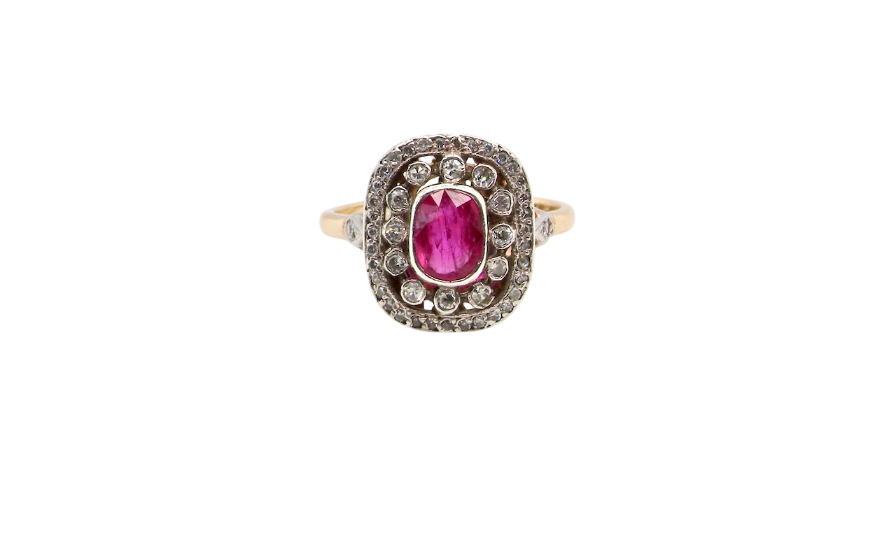 A vintage Edwardian Ruby and Diamond ring
