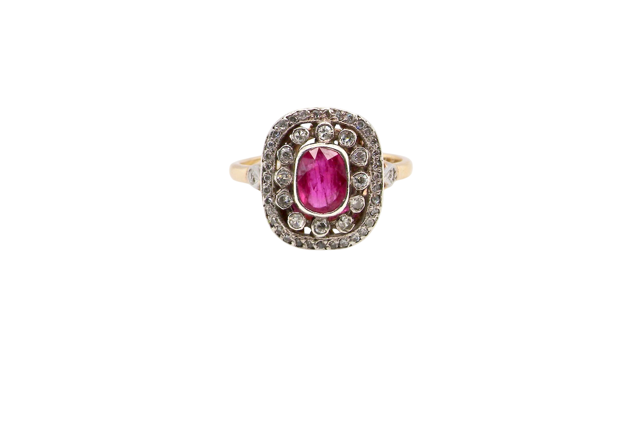 A vintage Edwardian Ruby and Diamond ring