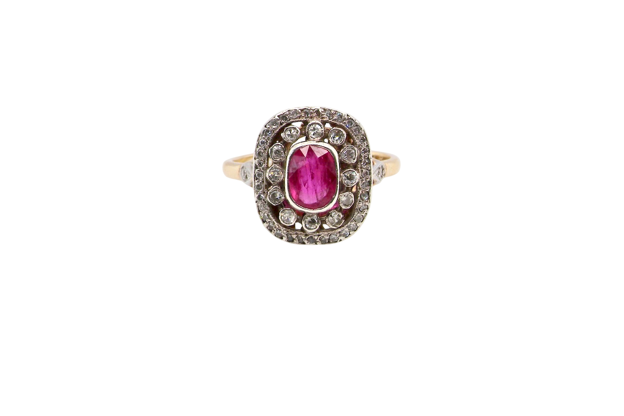 A vintage Edwardian Ruby and Diamond ring