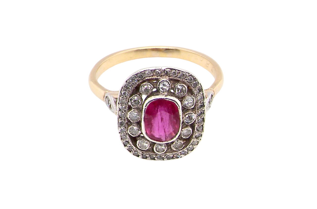 A vintage Edwardian Ruby and Diamond ring
