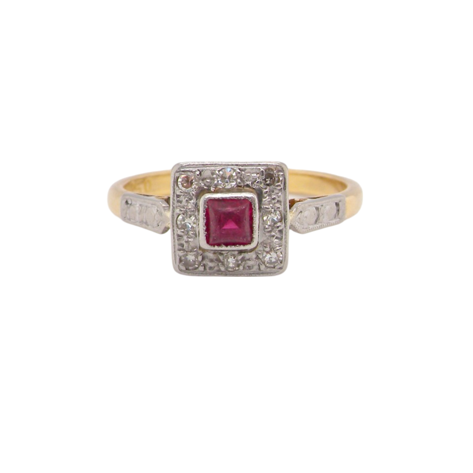 A vintage Ruby and Diamond Ring