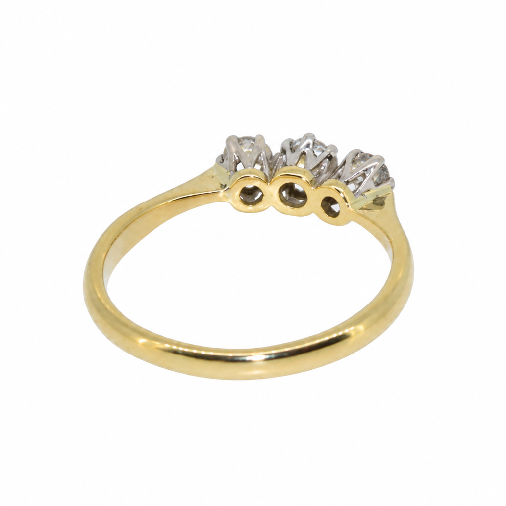 Reverse view of vintage trilogy ring