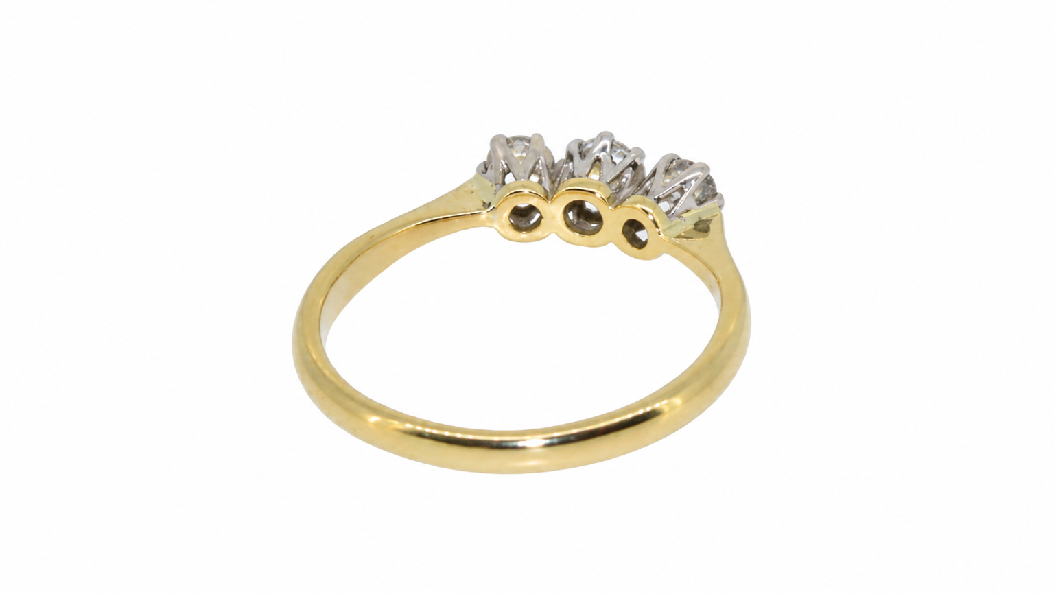Reverse view of vintage trilogy ring