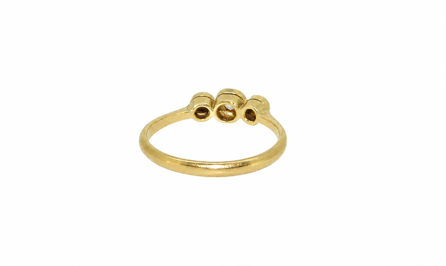 A diamond trilogy ring back view