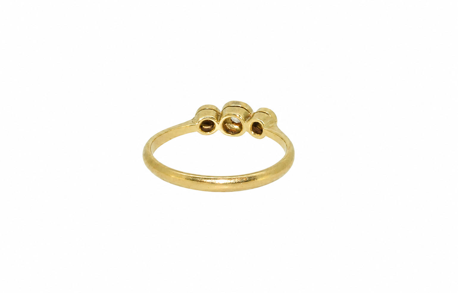 A diamond trilogy ring back view