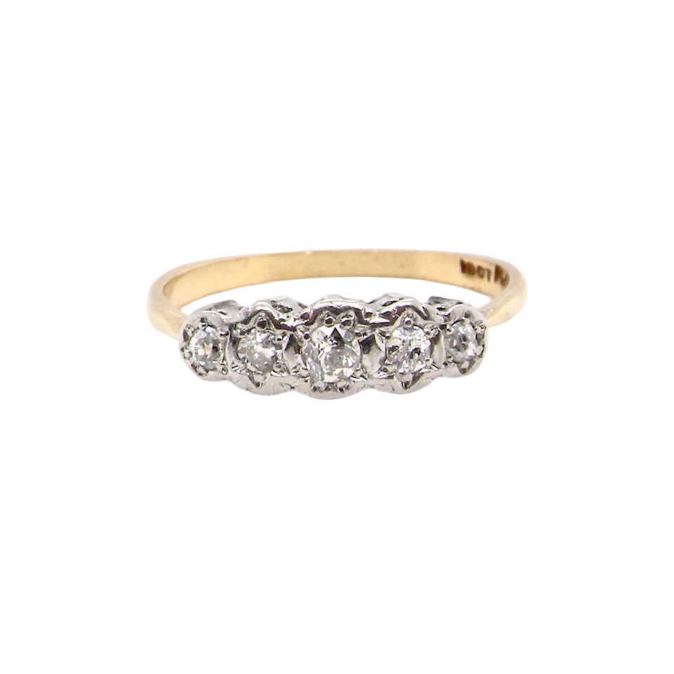 A vintage five stone diamond ring