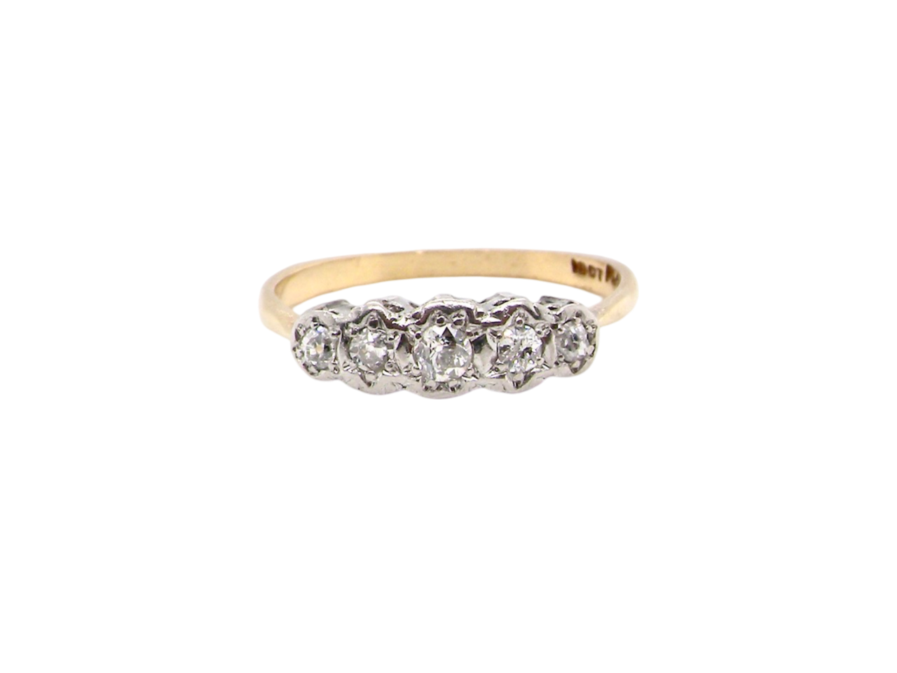A vintage five stone diamond ring