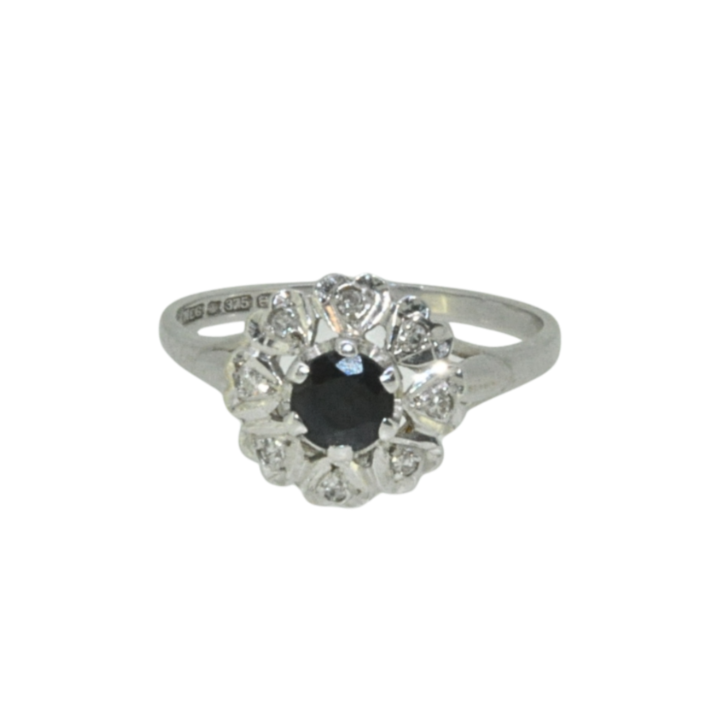 A vintage sapphire and diamond cluster ring
