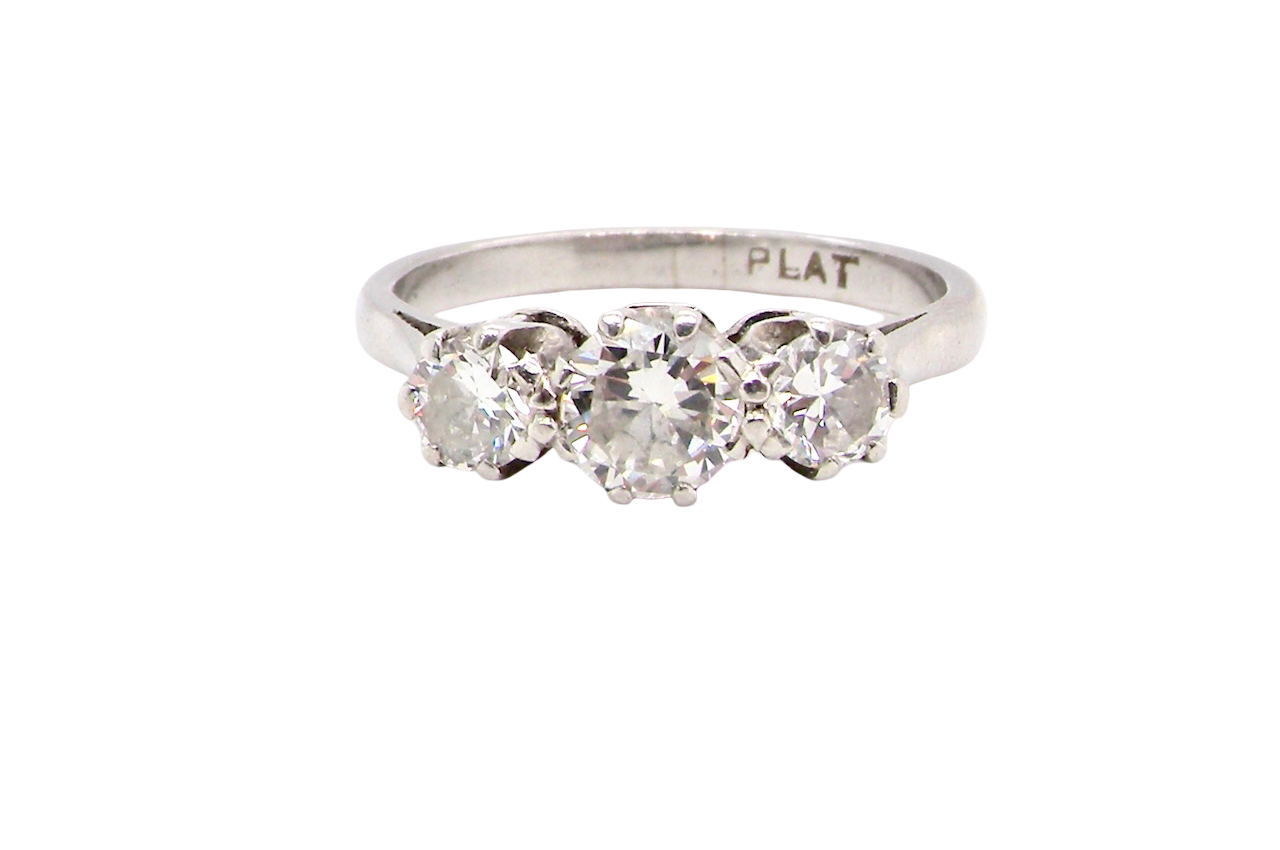 A vintage three stone Diamond ring