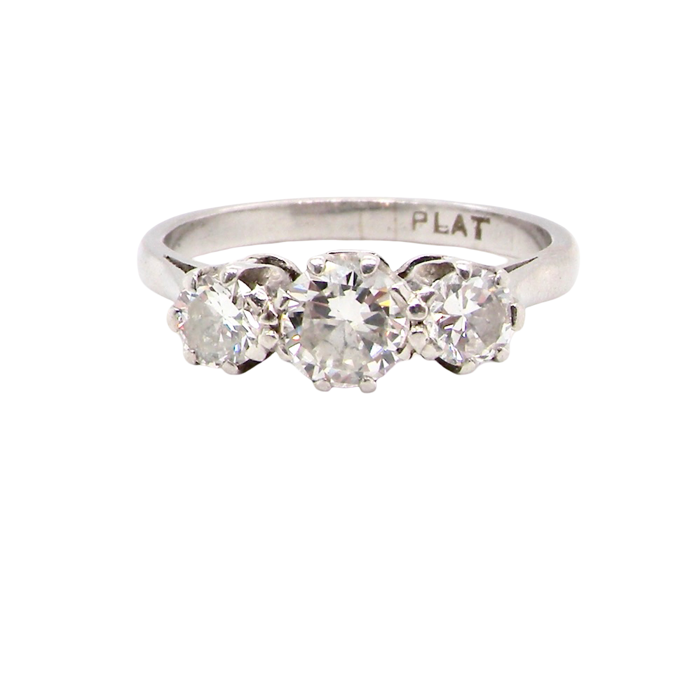 A vintage three stone Diamond ring