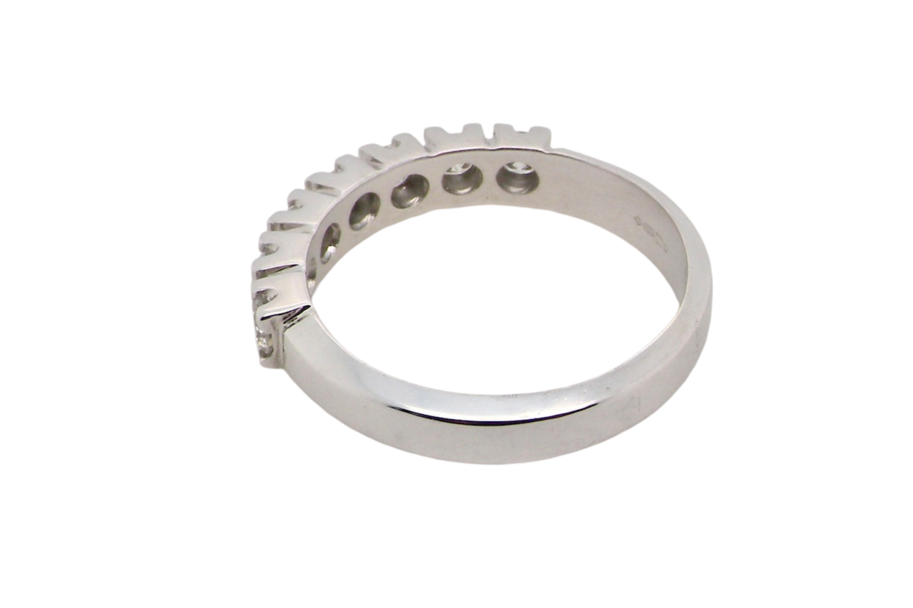 A white gold Diamond Eternity Ring rear view