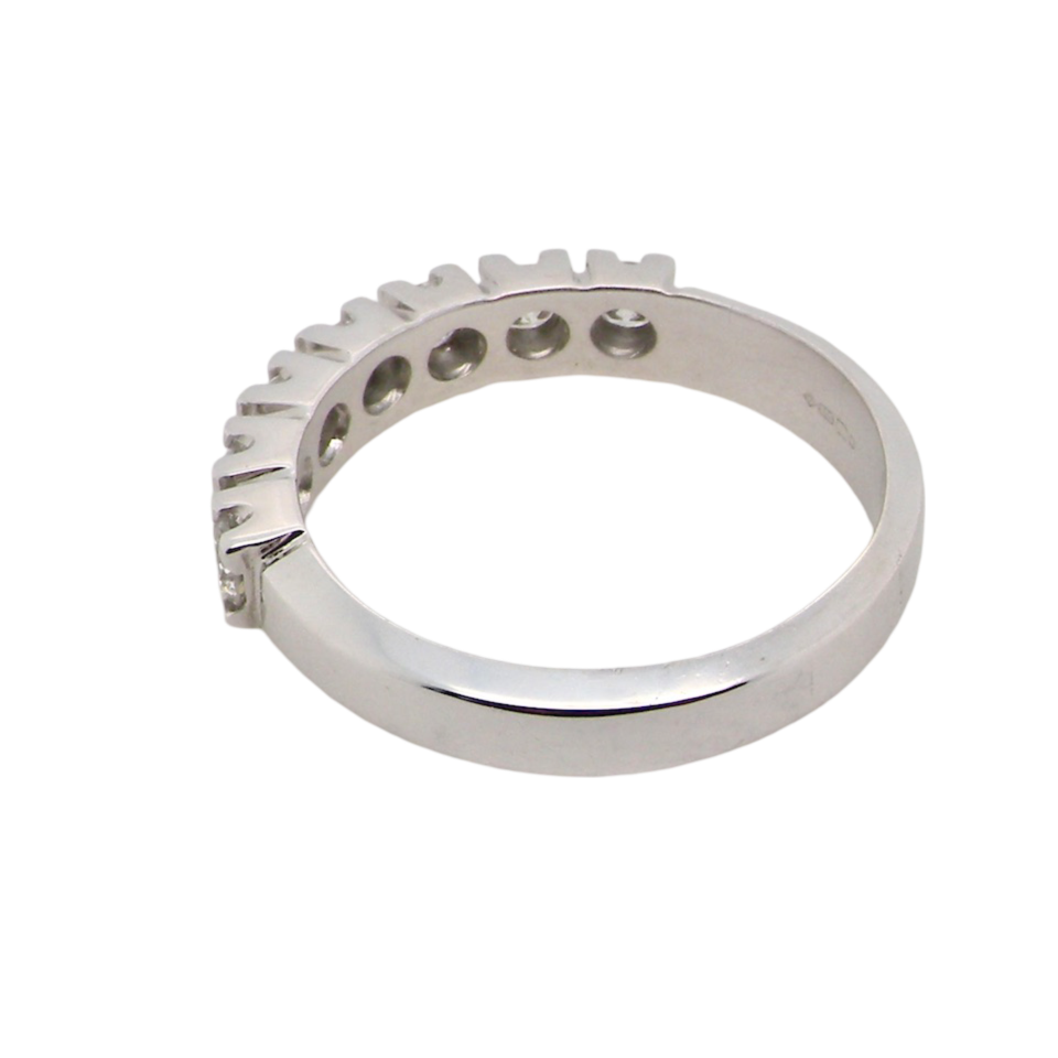 A white gold Diamond Eternity Ring rear view