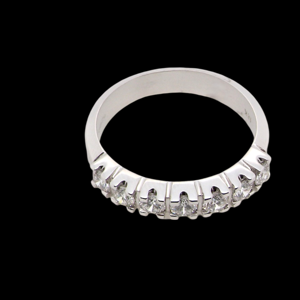 A white gold Diamond Eternity Ring top view