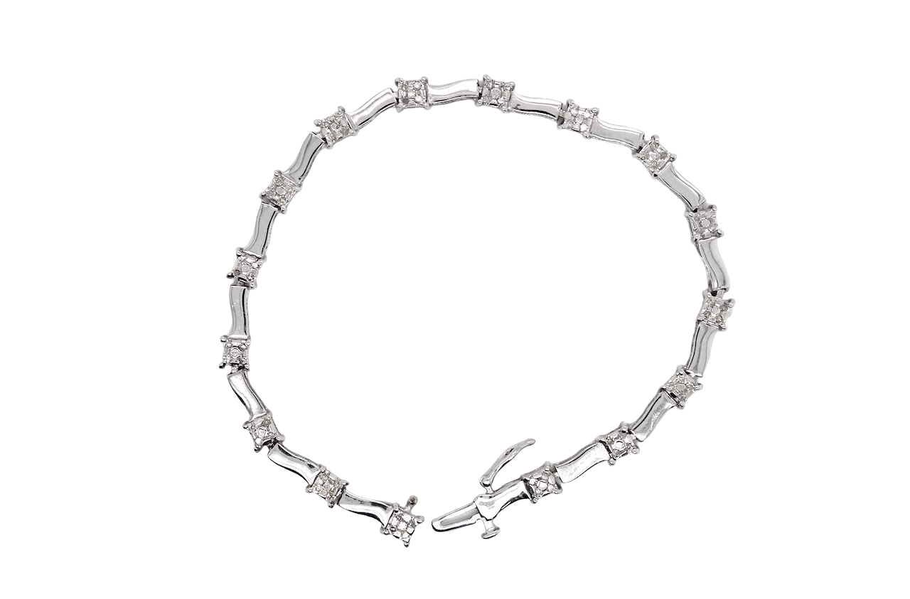 A white gold diamond bracelet