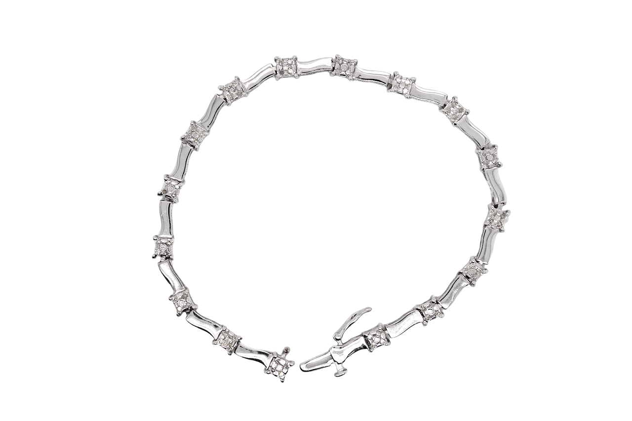 A white gold diamond bracelet