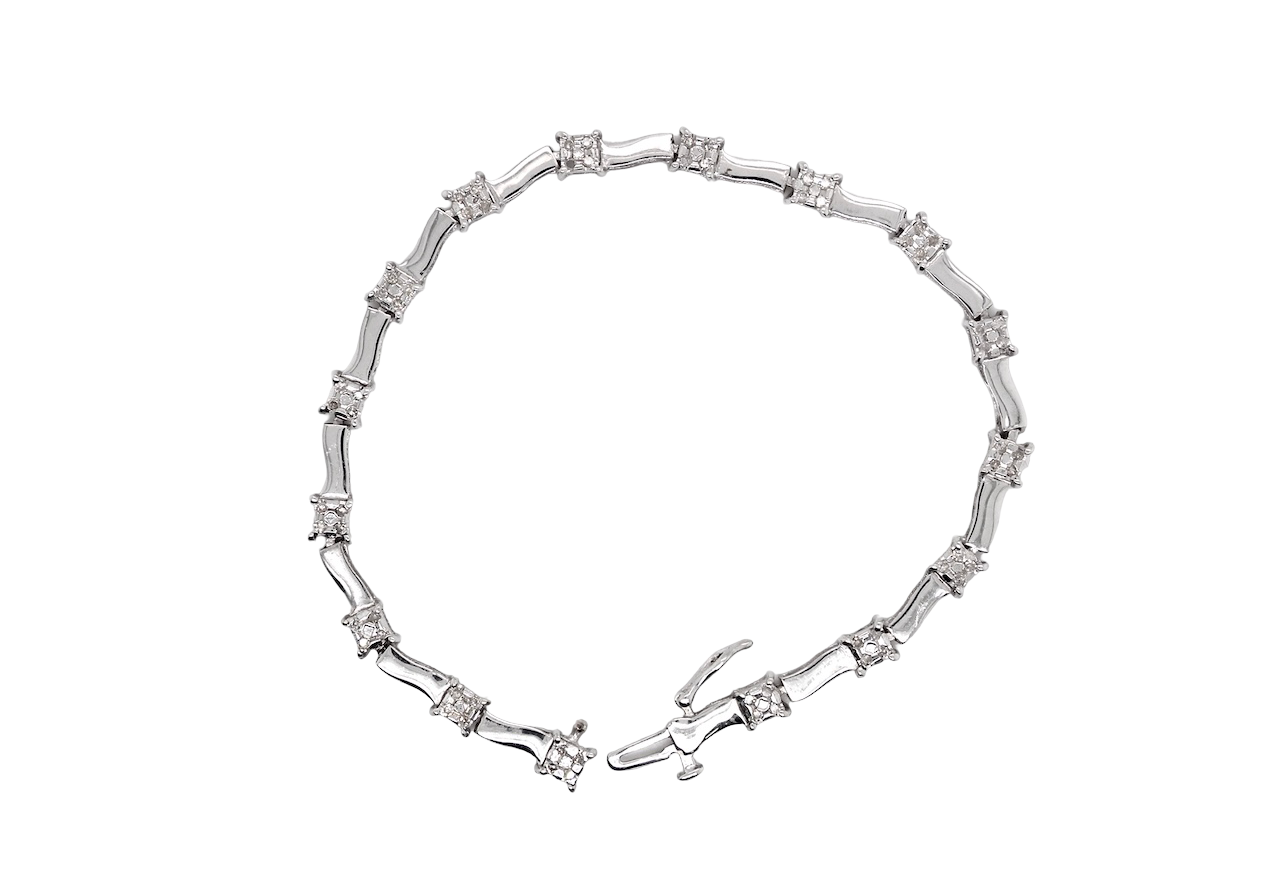 A white gold diamond bracelet