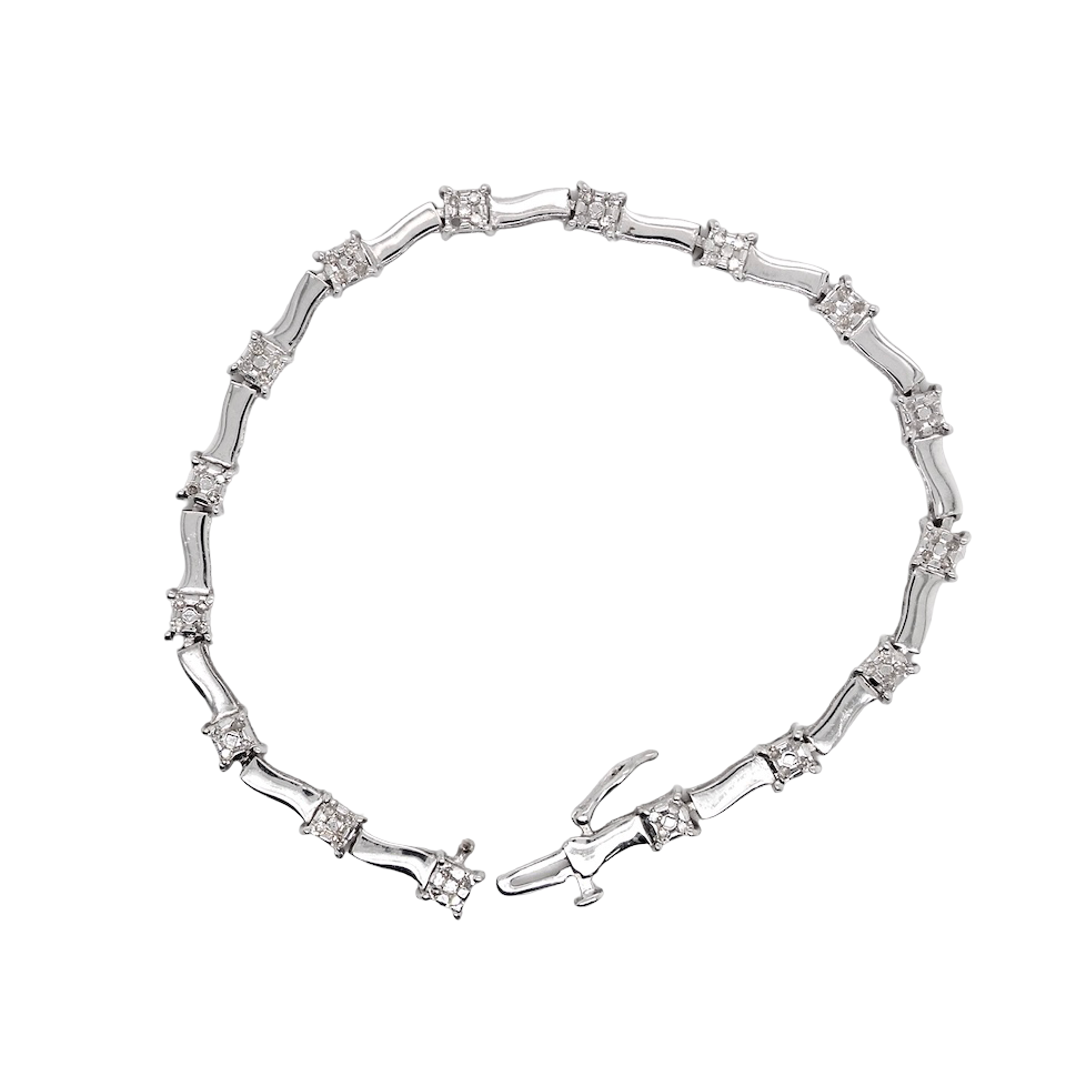 A white gold diamond bracelet