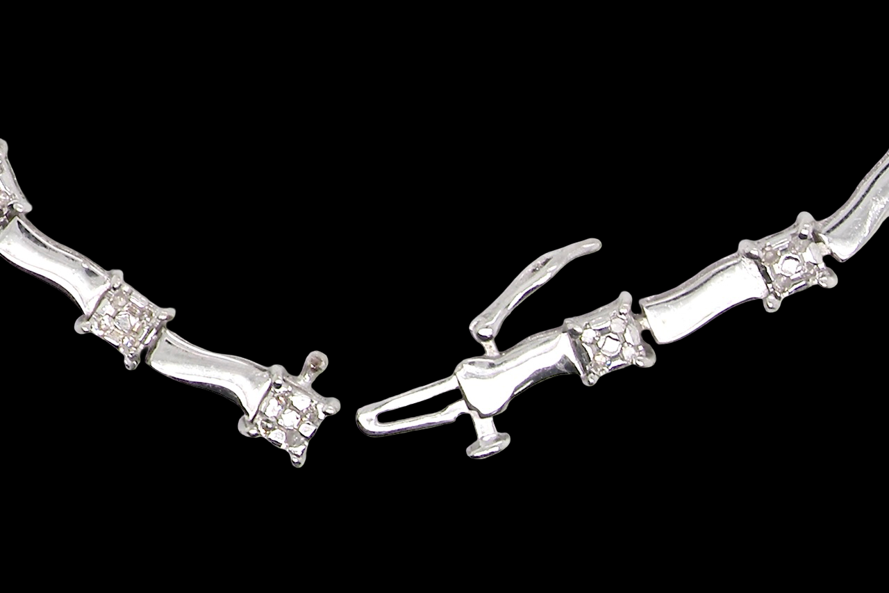 A white gold diamond bracelet