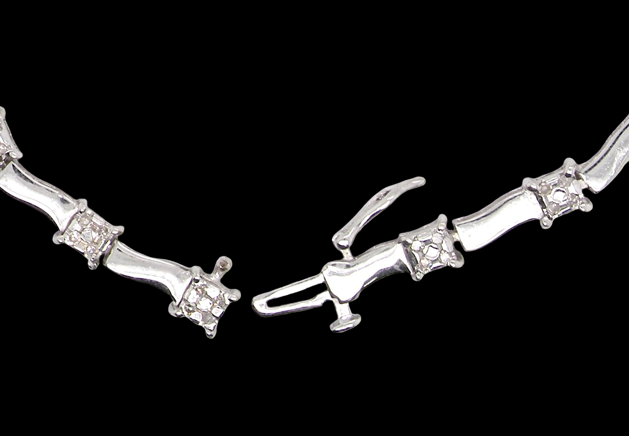 A white gold diamond bracelet