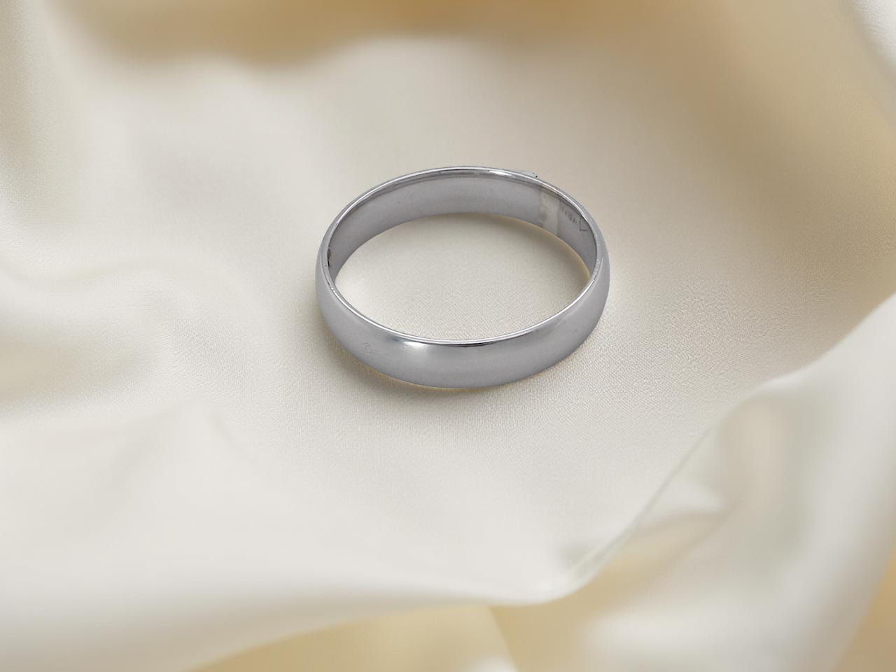 A white gold wedding ring