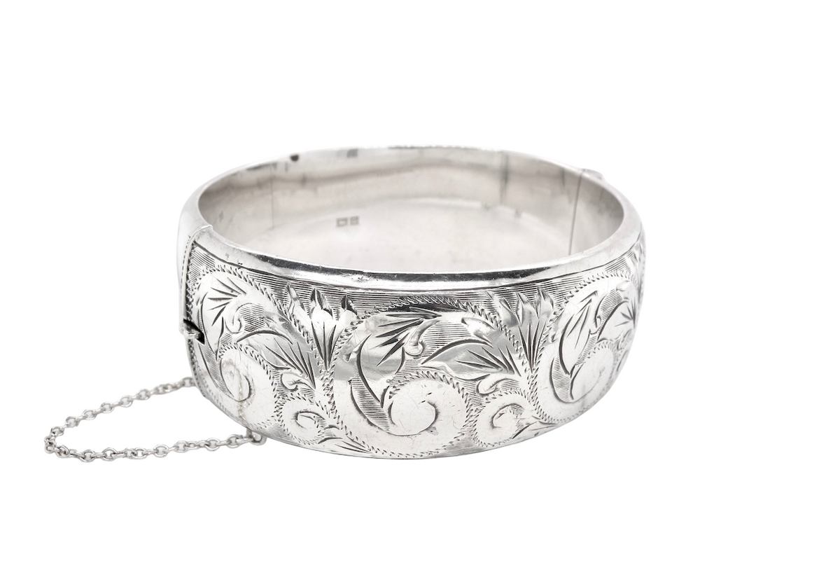 アクセサリー Vintage Silver Heavy Wide Bangle 925 A wide Silver Bangle – Vintage Tom