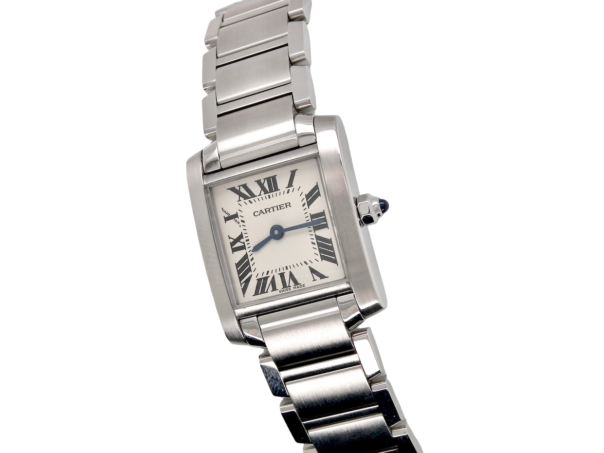A woman's Cartier Tank Francaise wrist watch