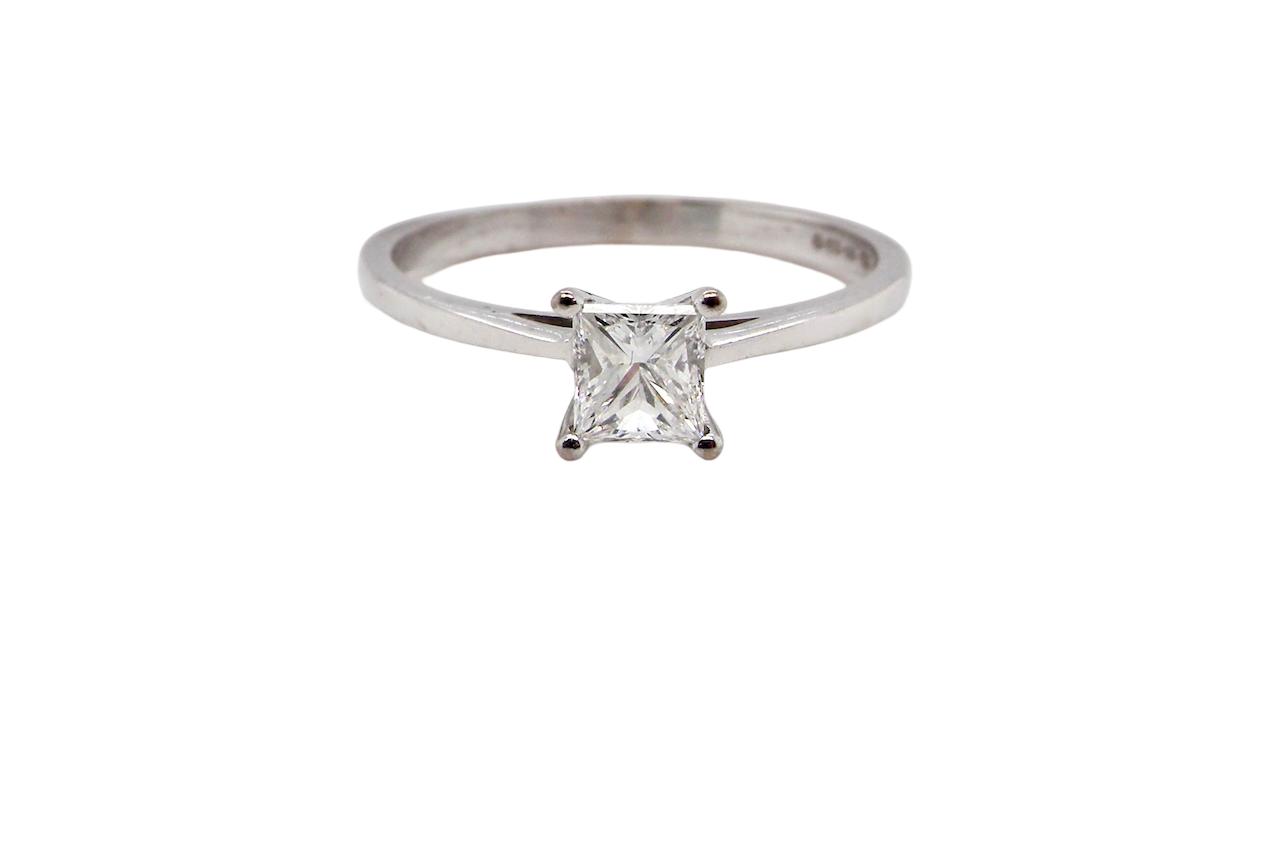A Princess Cut solitaire diamond ring