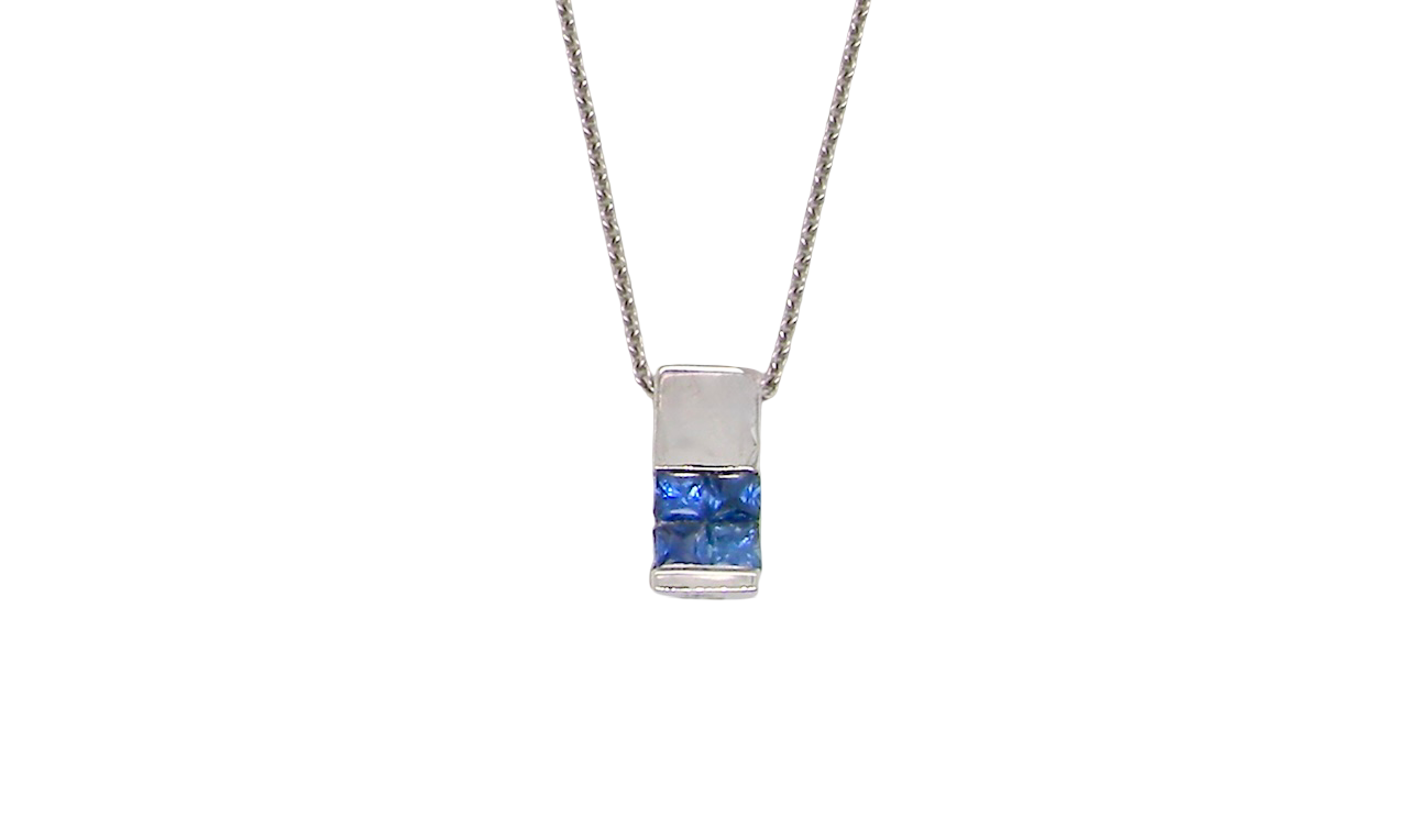 An 18 carat; White Gold* Pendant with Sapphires