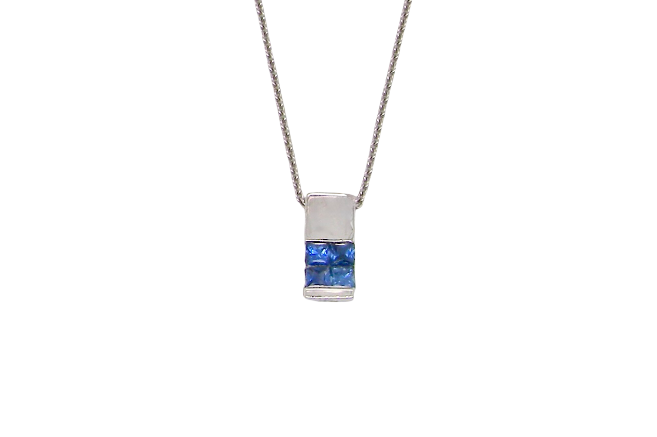 An 18 carat; White Gold* Pendant with Sapphires